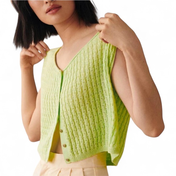 Anthropologie Sweaters - NWT Anthro Pilcro Cropped Knit Sweater in Mint Green